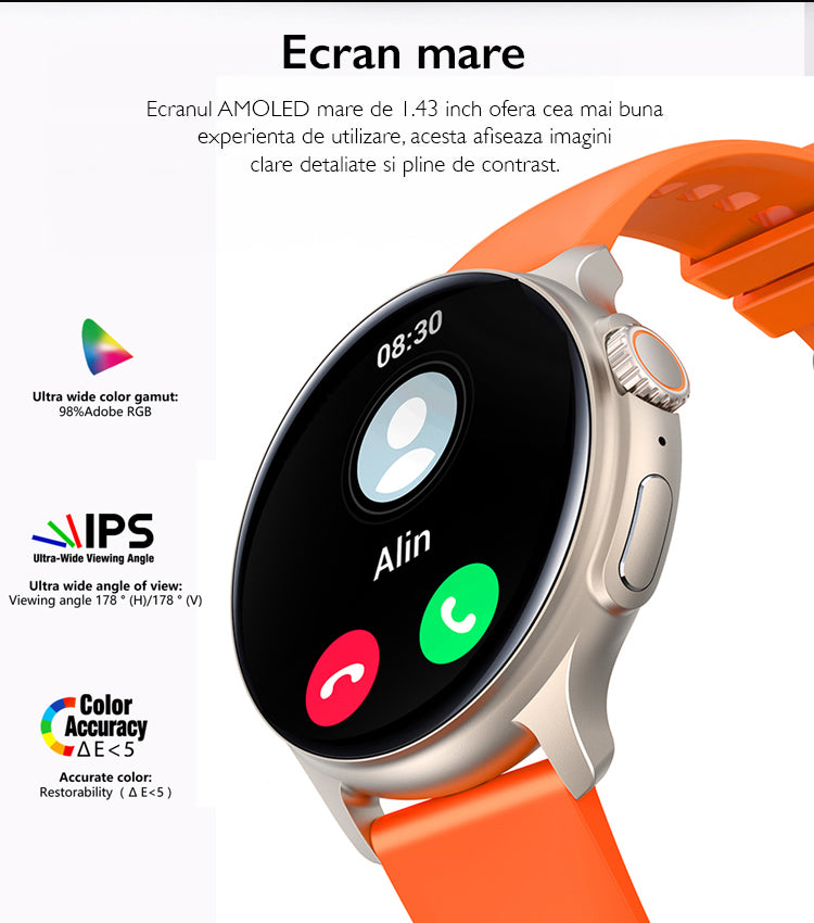 Ceas Smartwatch Femei TechONE K58 Ultra, Auriu Ceas Smartwatch Femei TechONE K58 Ultra, Auriu